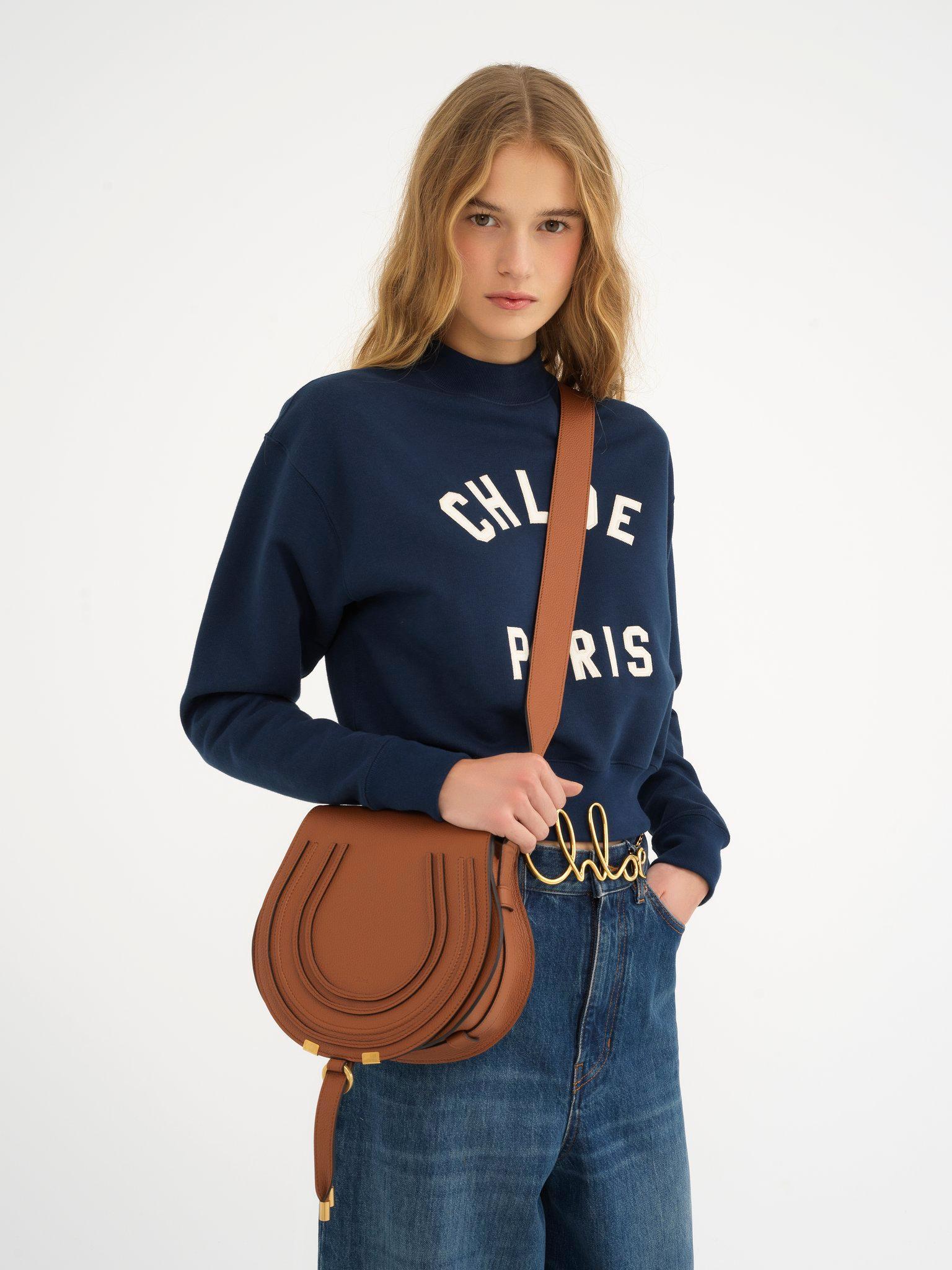 Marcie saddle bag in grained leather Product Image