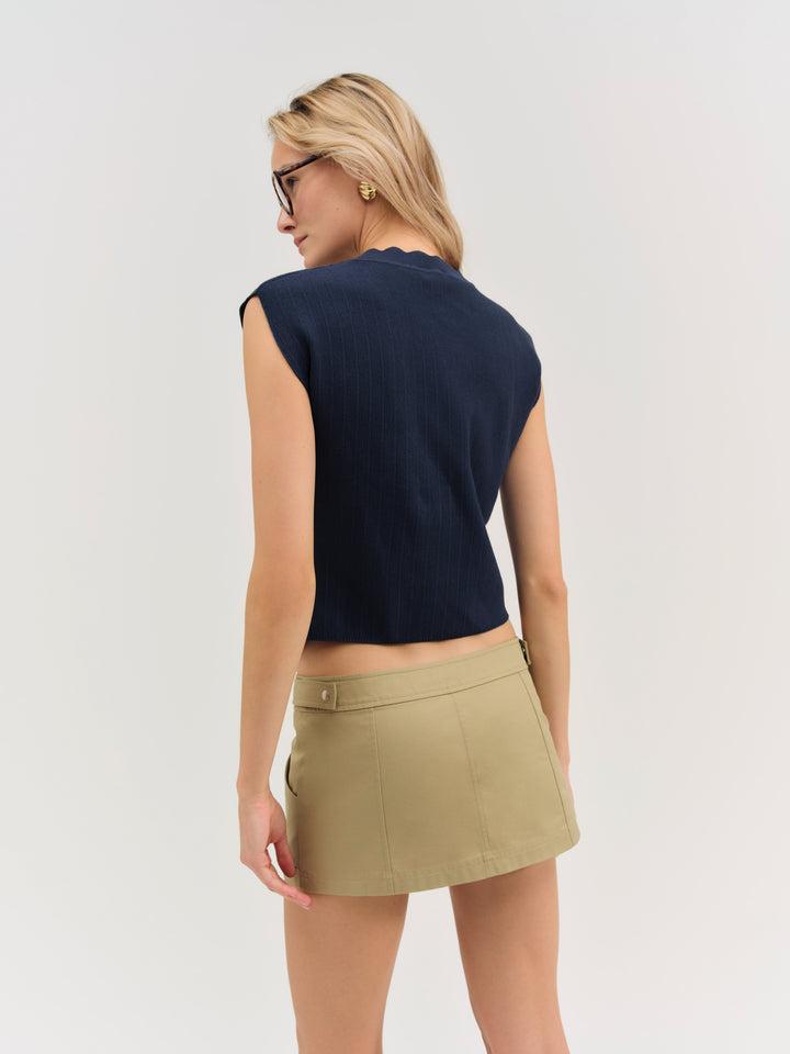 Naomi Knit Top — Blue Product Image