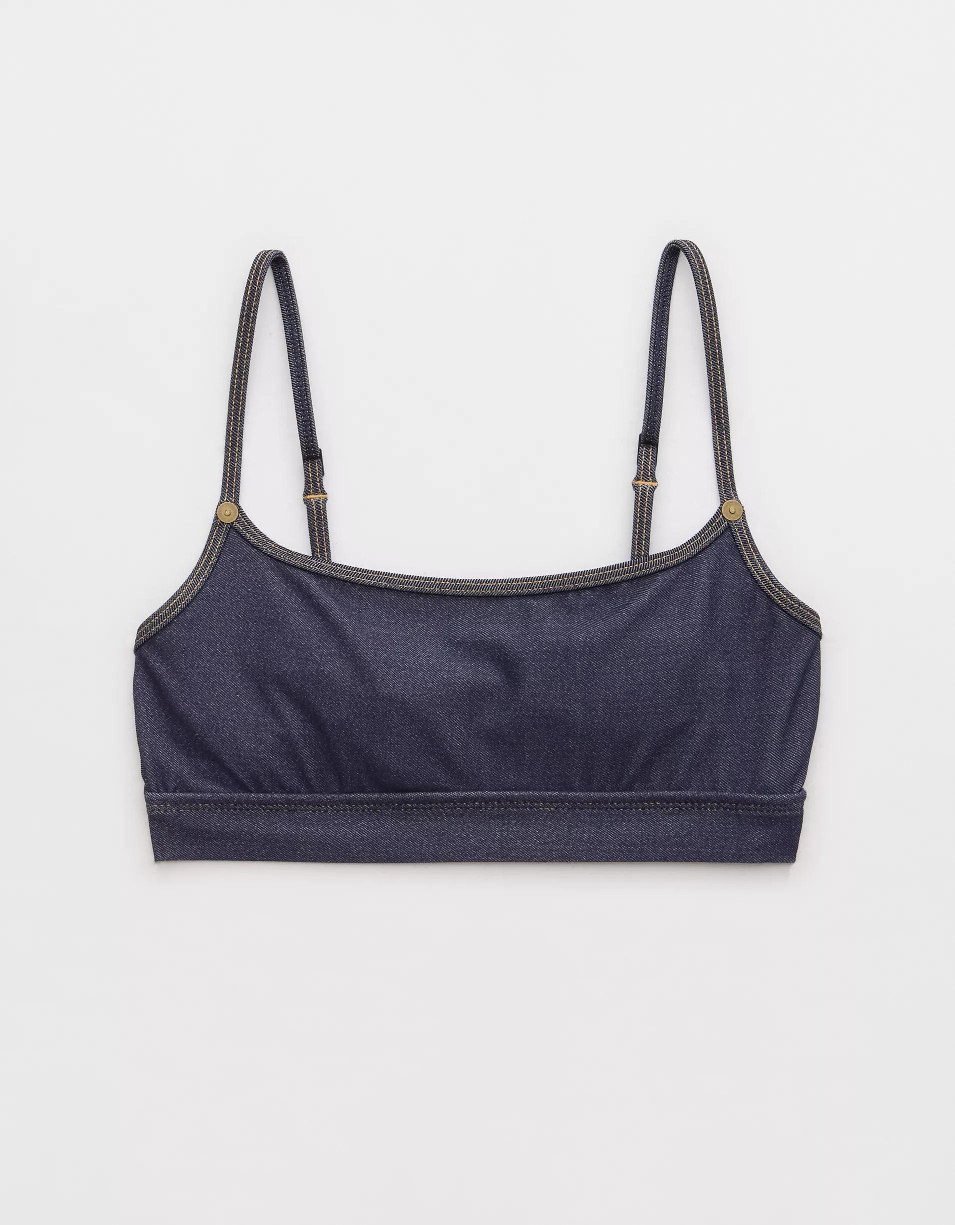 AE x Aerie Match Made In Denim Straight Scoop Bikini Top Product Image
