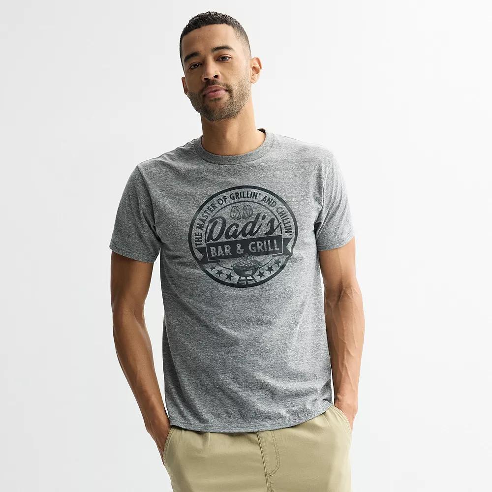 Men's Melmarc "Dad's Bar & Grill" Father's Day Graphic Tee, Size: Large, Gray Grey Product Image