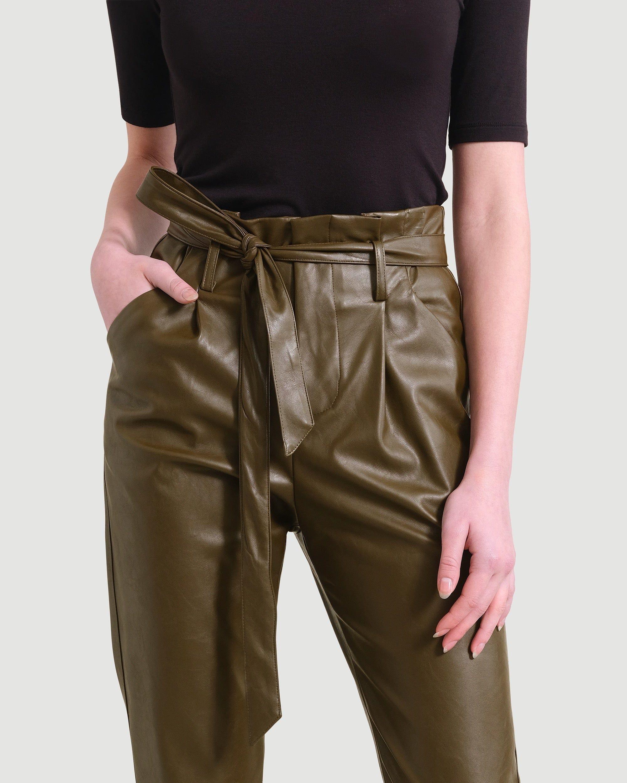 Bethany Paperbag Vegan Leather Trousers Product Image