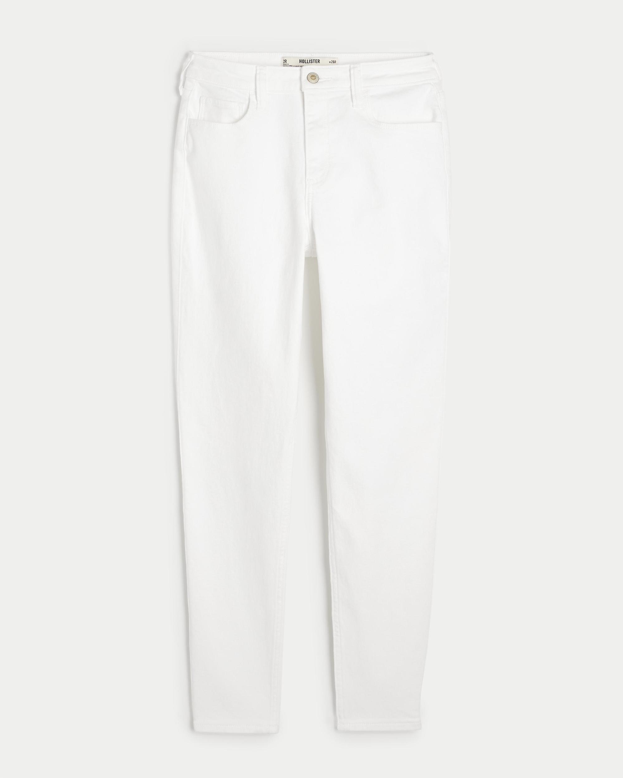 Curvy High-Rise White Super Skinny Jeans Product Image