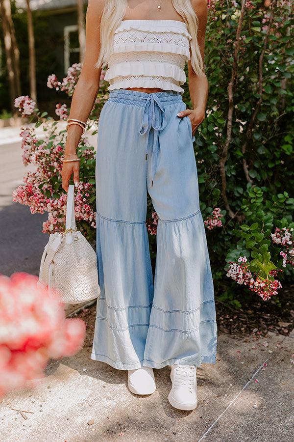 The Elizabeth High Waist Chambray Pants Product Image