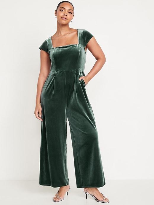 Fit &amp; Flare Satin Jumpsuit Product Image