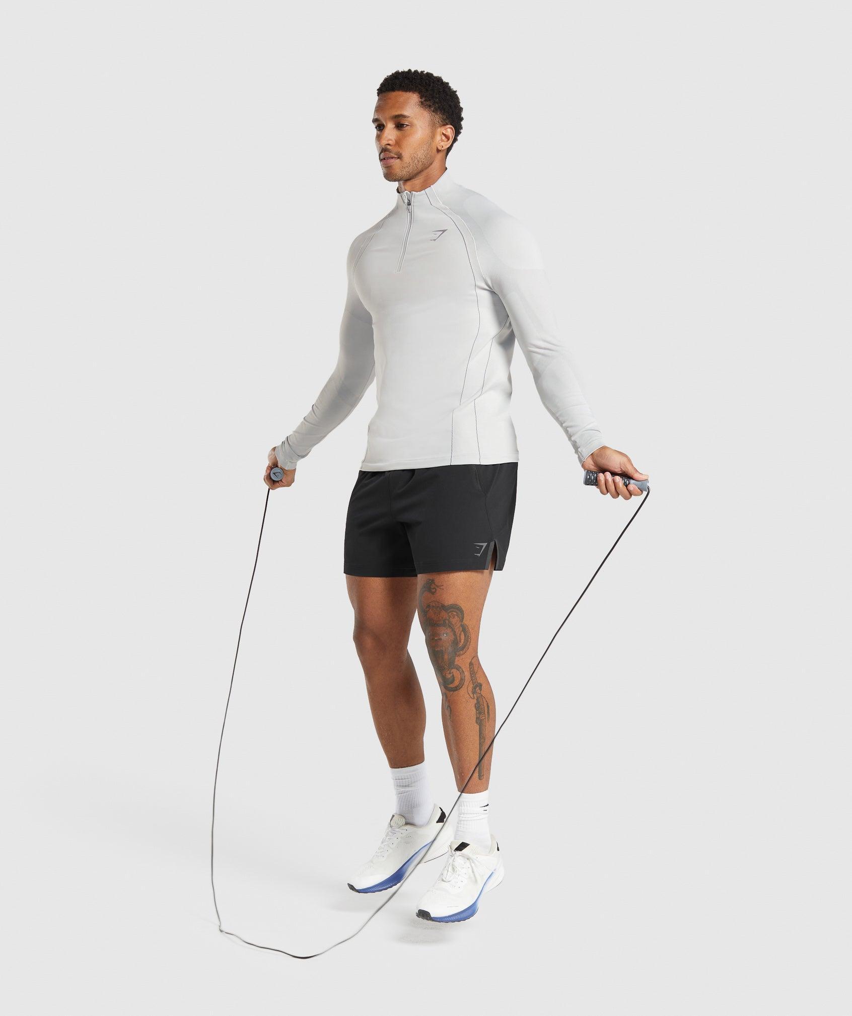 Gymshark Apex Seamless 1/4 Zip - Light Grey/Medium Grey Male Product Image