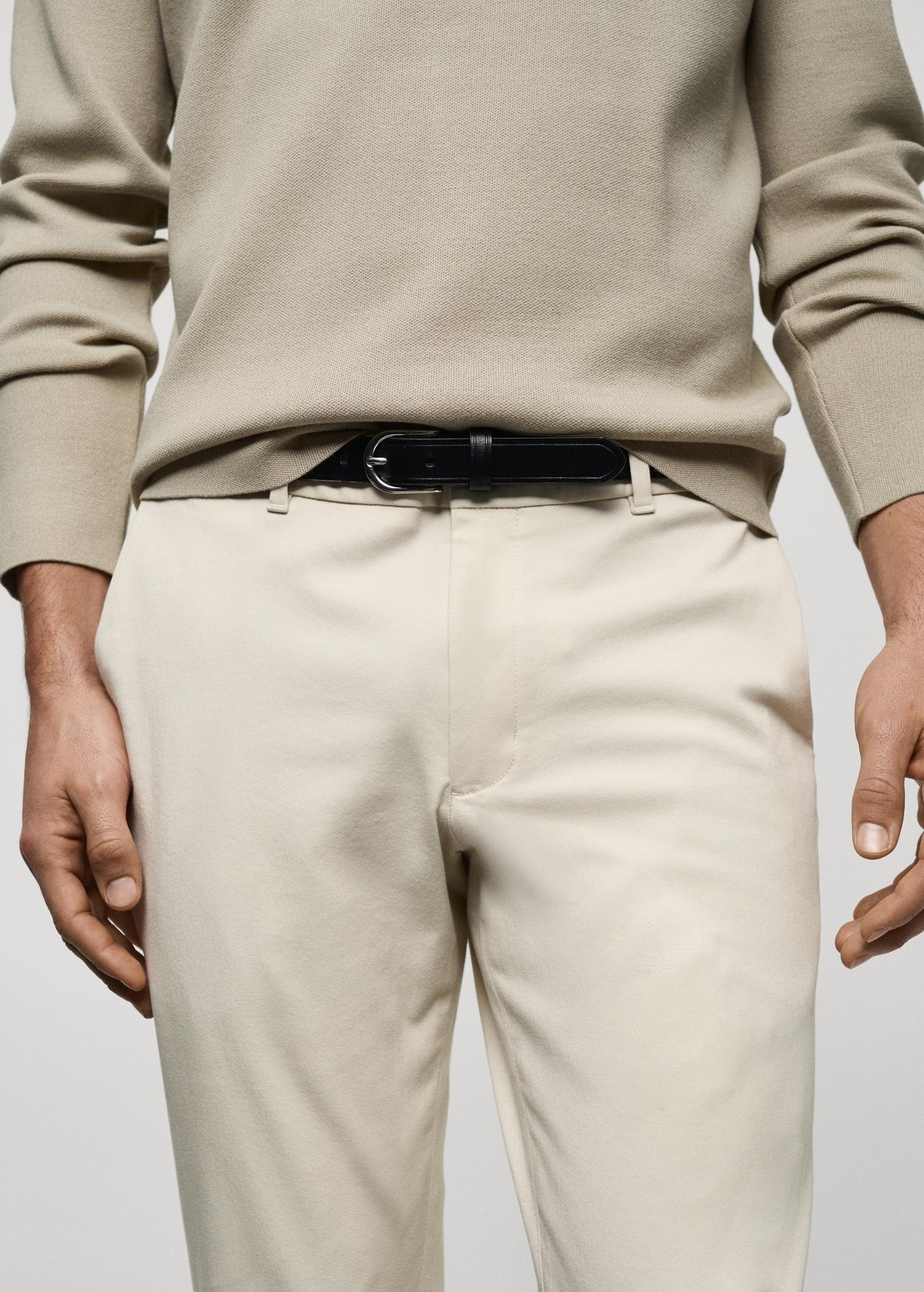 Barna slim-fit twill chino pants - Men | MANGO USA Product Image