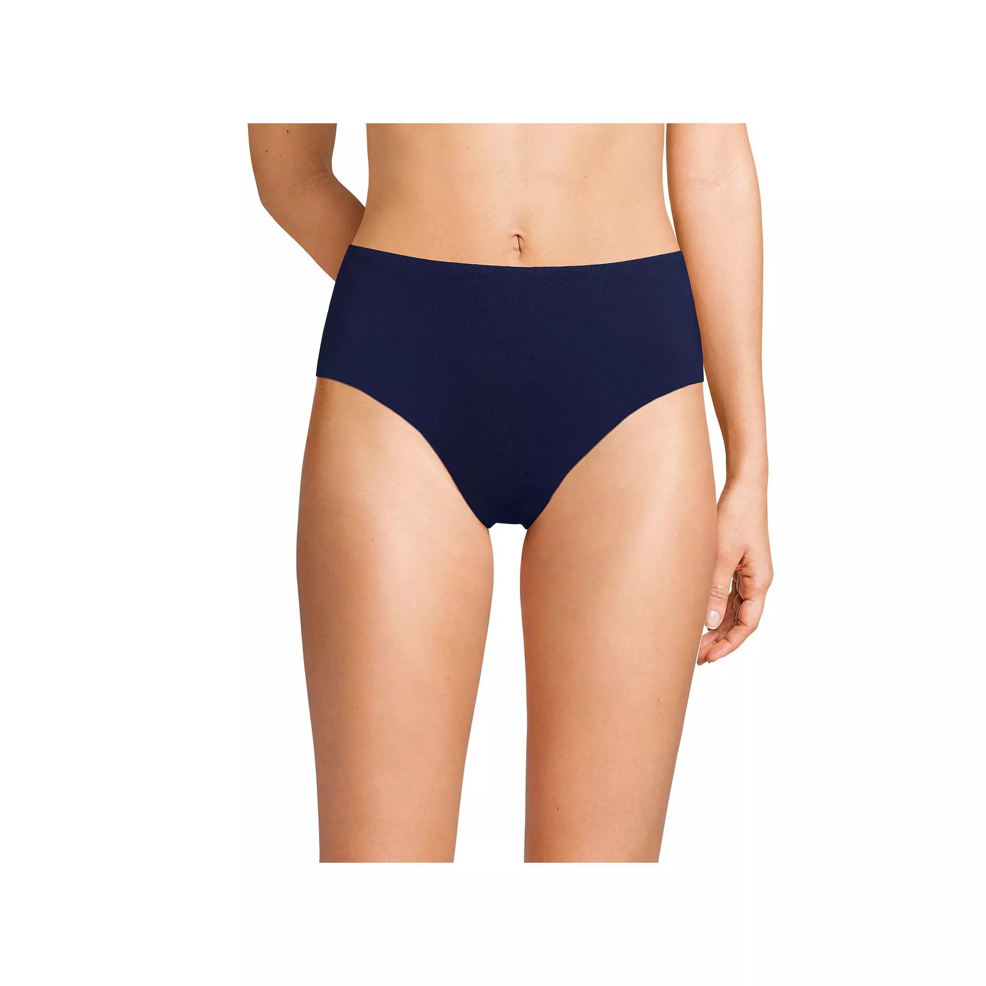 Women's Lands' End Mid Rise Bikini Swim Bottoms, Size: 12, Deep  Blue Product Image