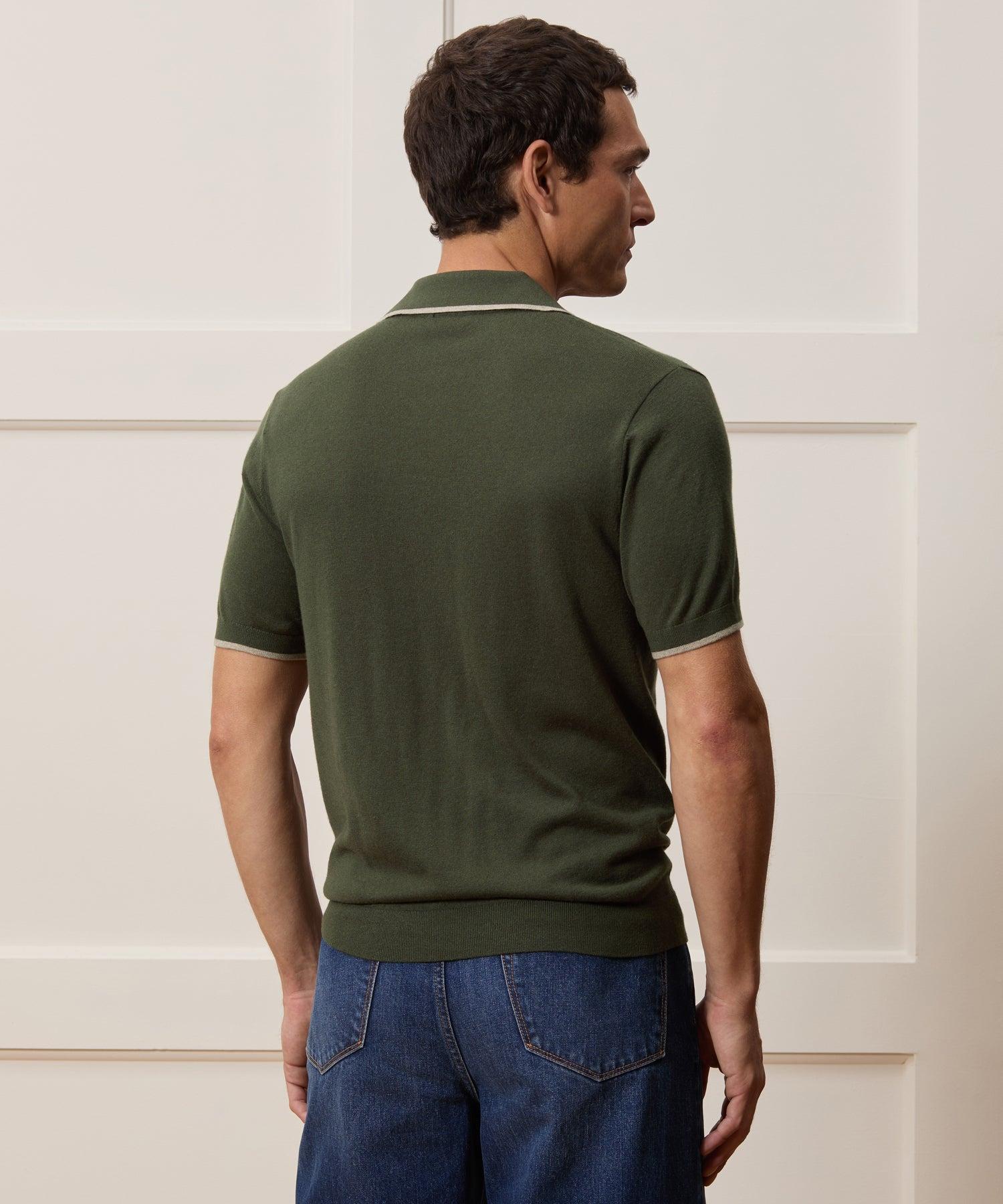 Silk-Cashmere Tipped Sweater Polo Product Image