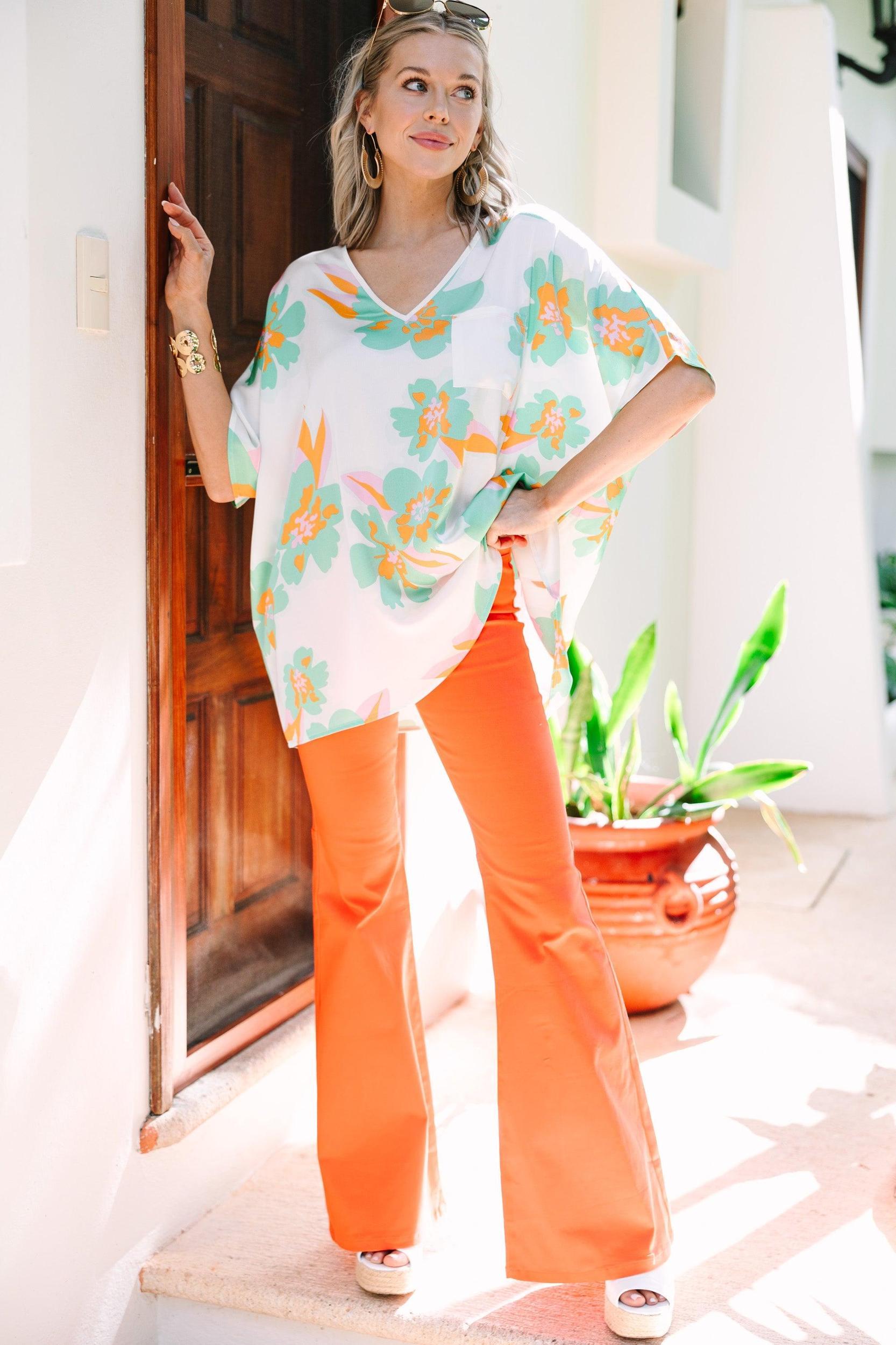Sunny Days White Floral Top Female Product Image