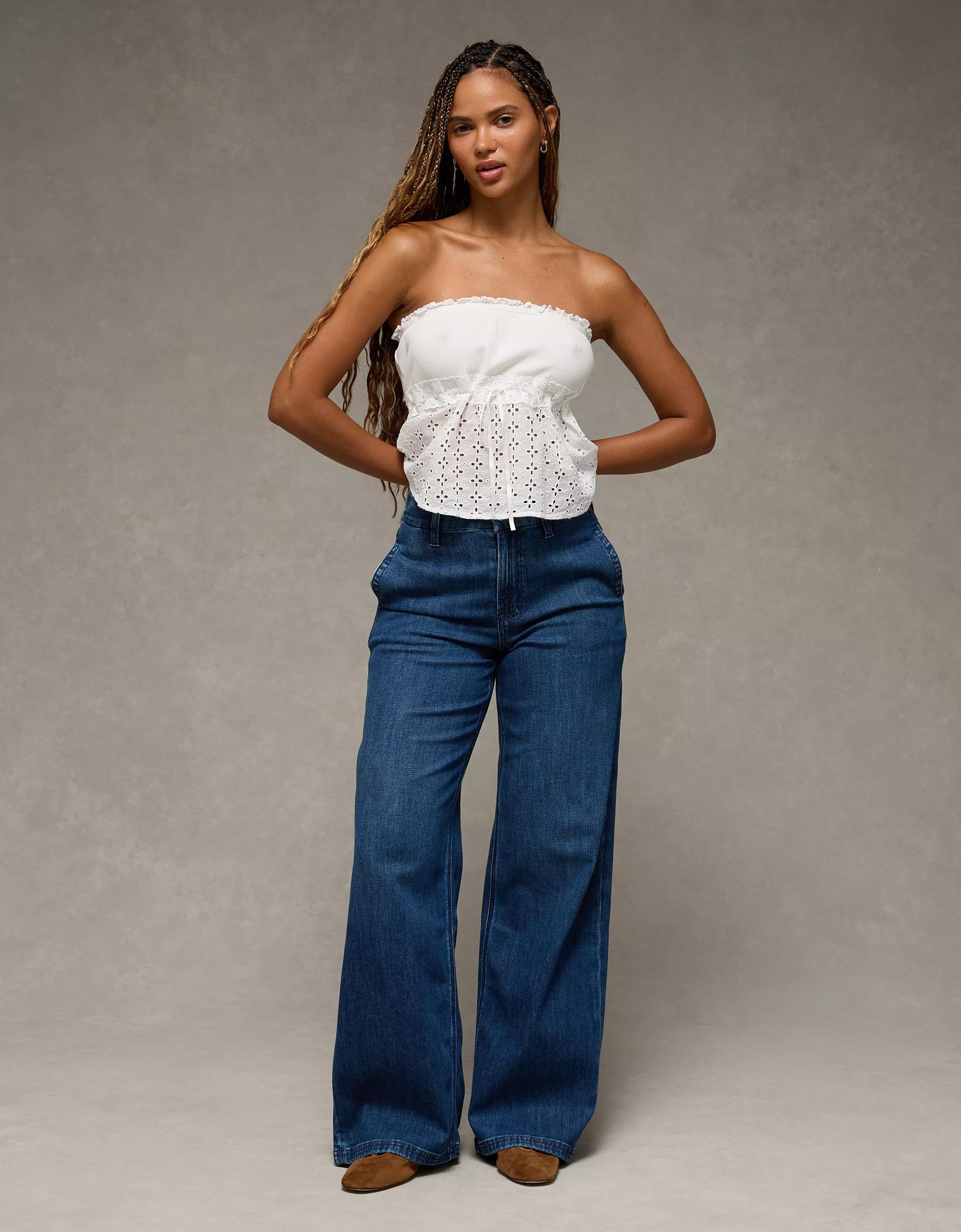 AE Eyelet Babydoll Tube Top Product Image