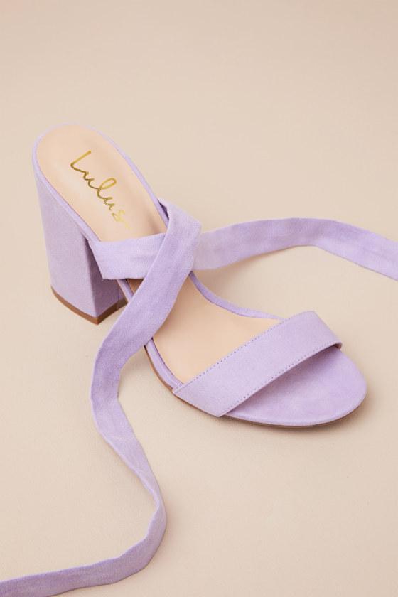 Alta Lilac Suede Lace-Up Heels Product Image