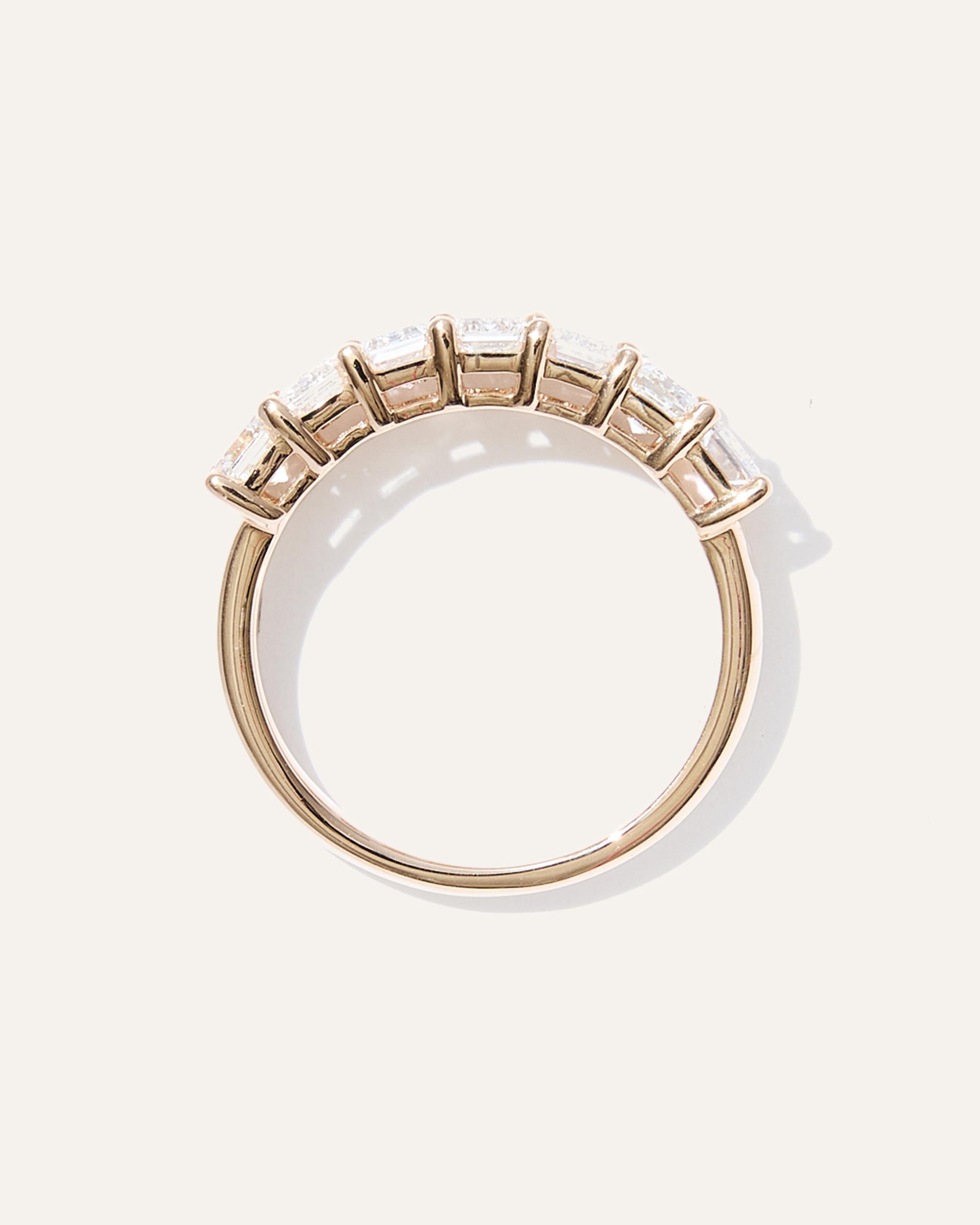 Quince | Women's Lab Grown Diamond Emerald Seven Stone Band Rings Product Image