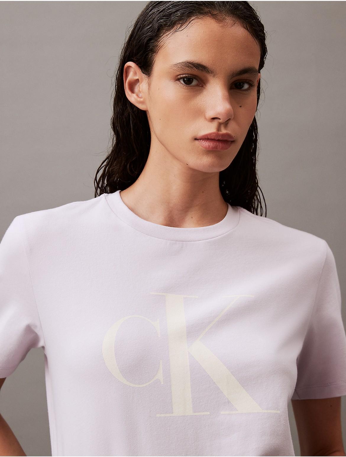 Calvin Klein Women's Monogram Logo Crewneck T-Shirt - Black - M Product Image