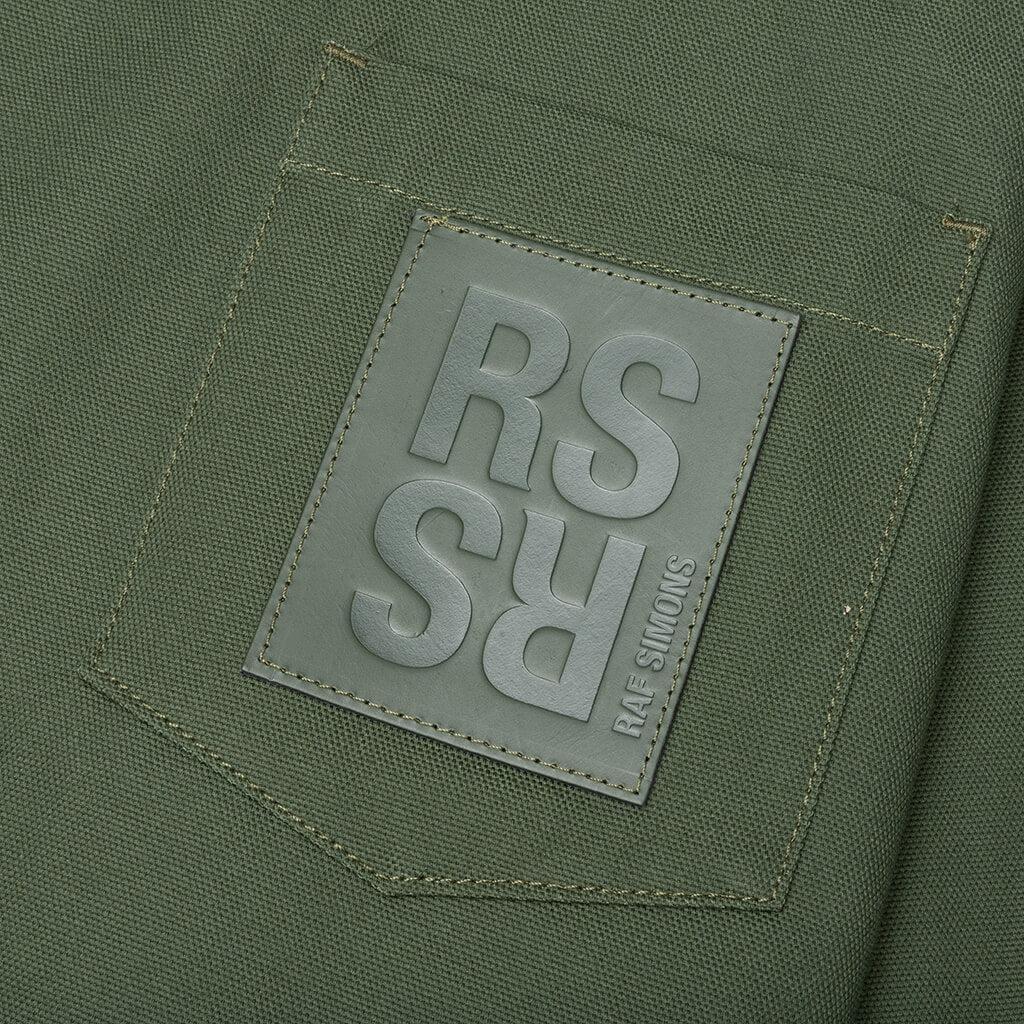 Oversized Bicolor R Pin Denim Shirt - Khaki Blue Male Product Image