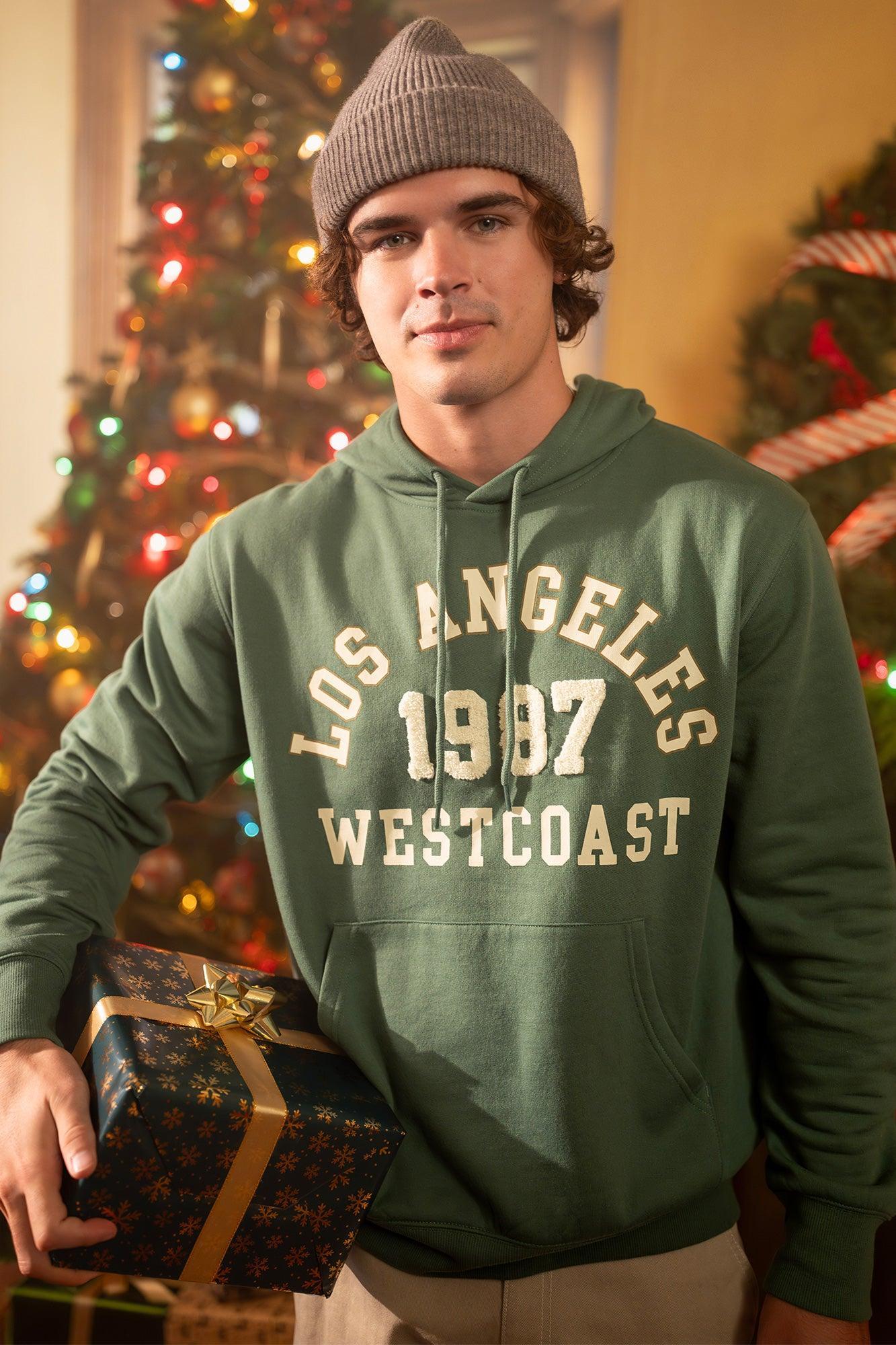 City Embroidered Fleece Hoodie Male Product Image