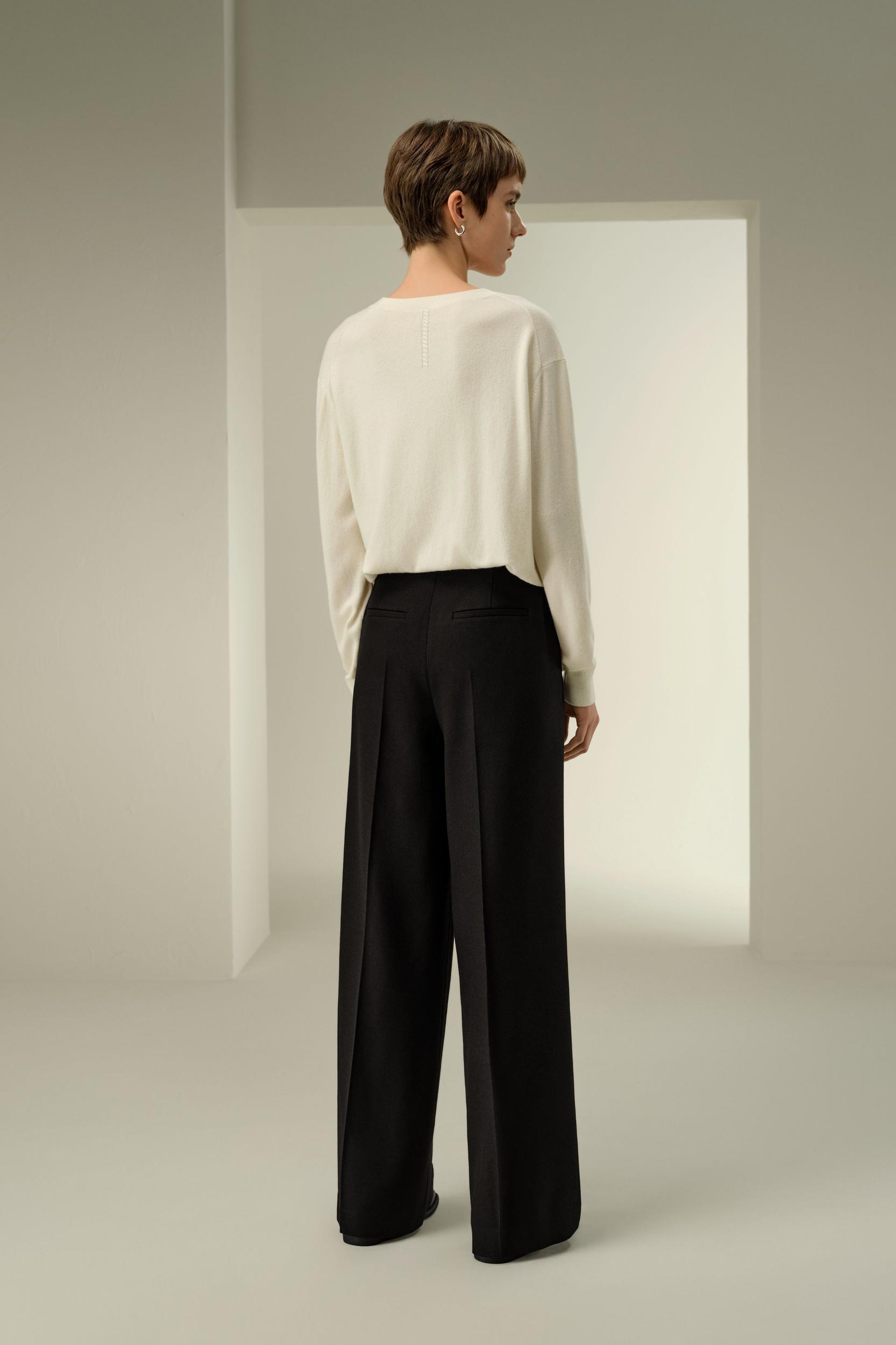 Silk-Wool Tweed Blend Trousers Product Image