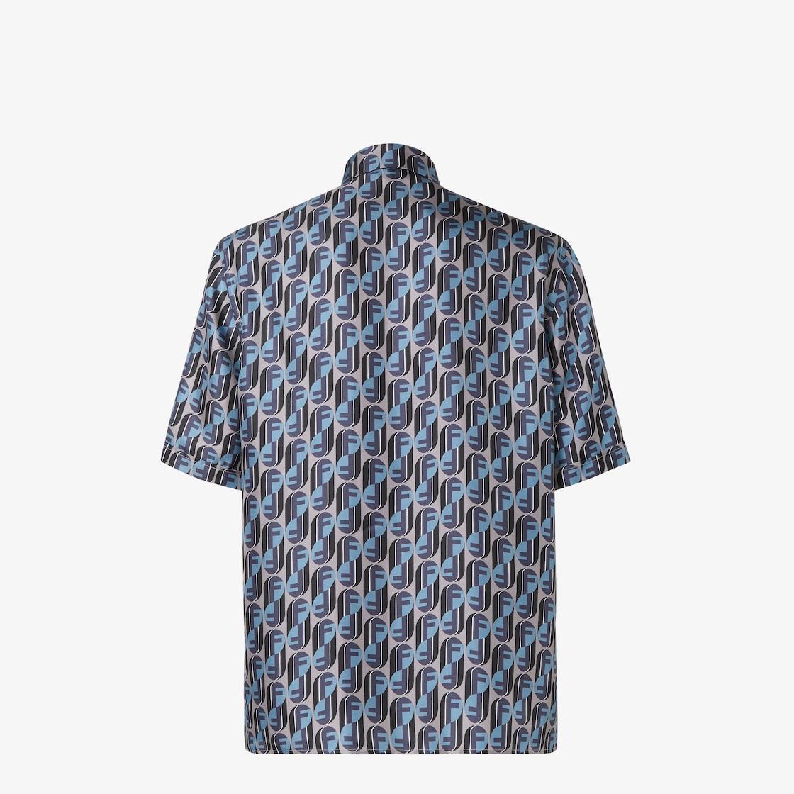 ShirtBlue printed silk shirt Product Image