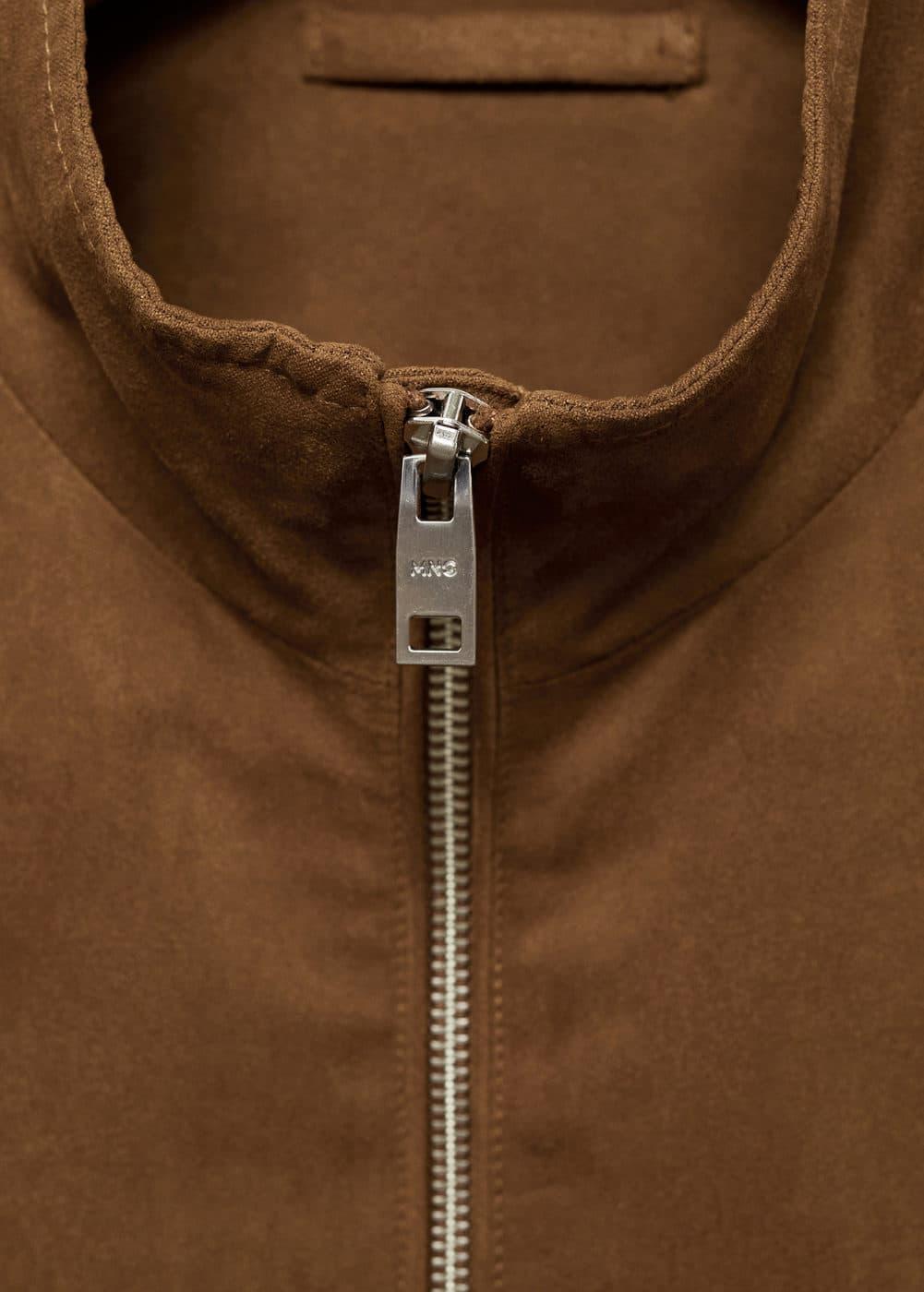 Suede-effect jacket with zip - Men | MANGO USA Product Image