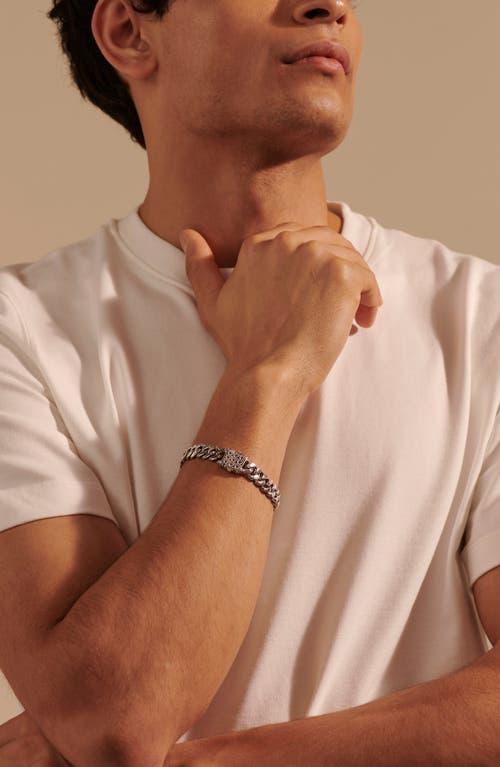 Mens Chain Collection Sterling Silver Engraved Bracelet Product Image