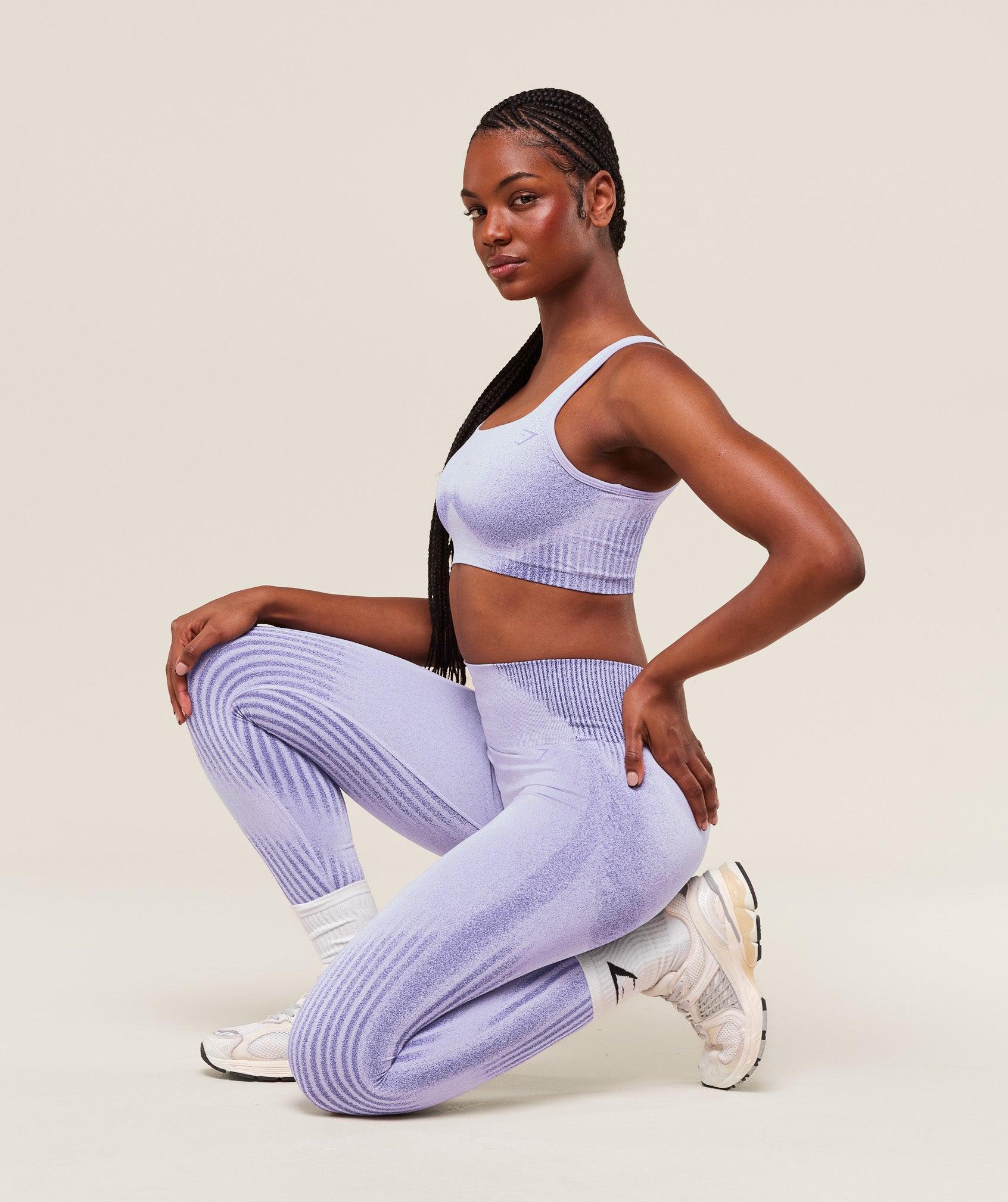 Gymshark Diffuse Seamless Sports Bra - Fresh Lilac/Cobalt Purple Female Product Image