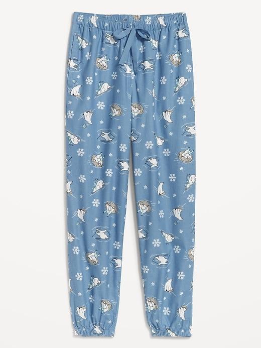 High-Waisted Flannel Pajama Joggers for Women Product Image
