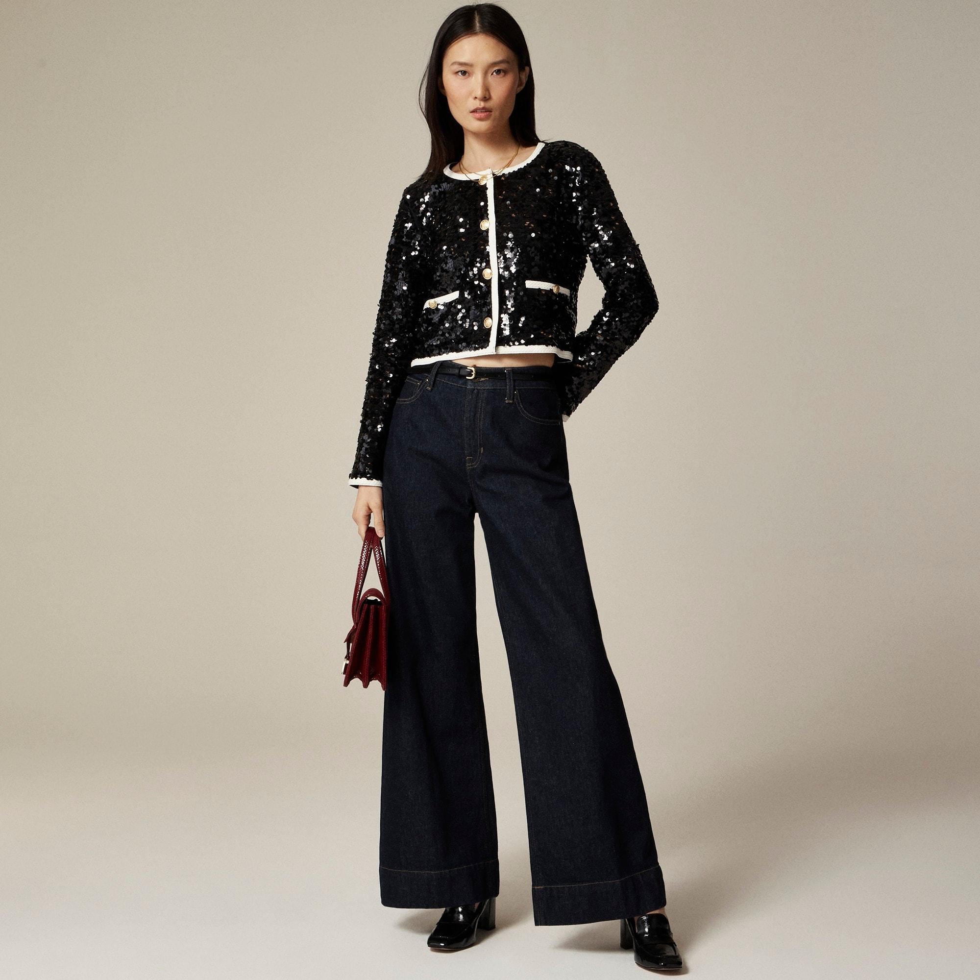 Mariner jersey lady jacket with sequins Product Image