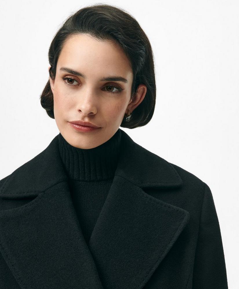 Notch Collar Coat in Water-Repellent Brushed-Twill Wool Product Image