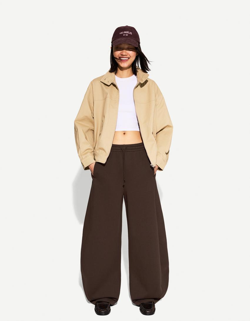 Sweatshirt material barrel pants Product Image
