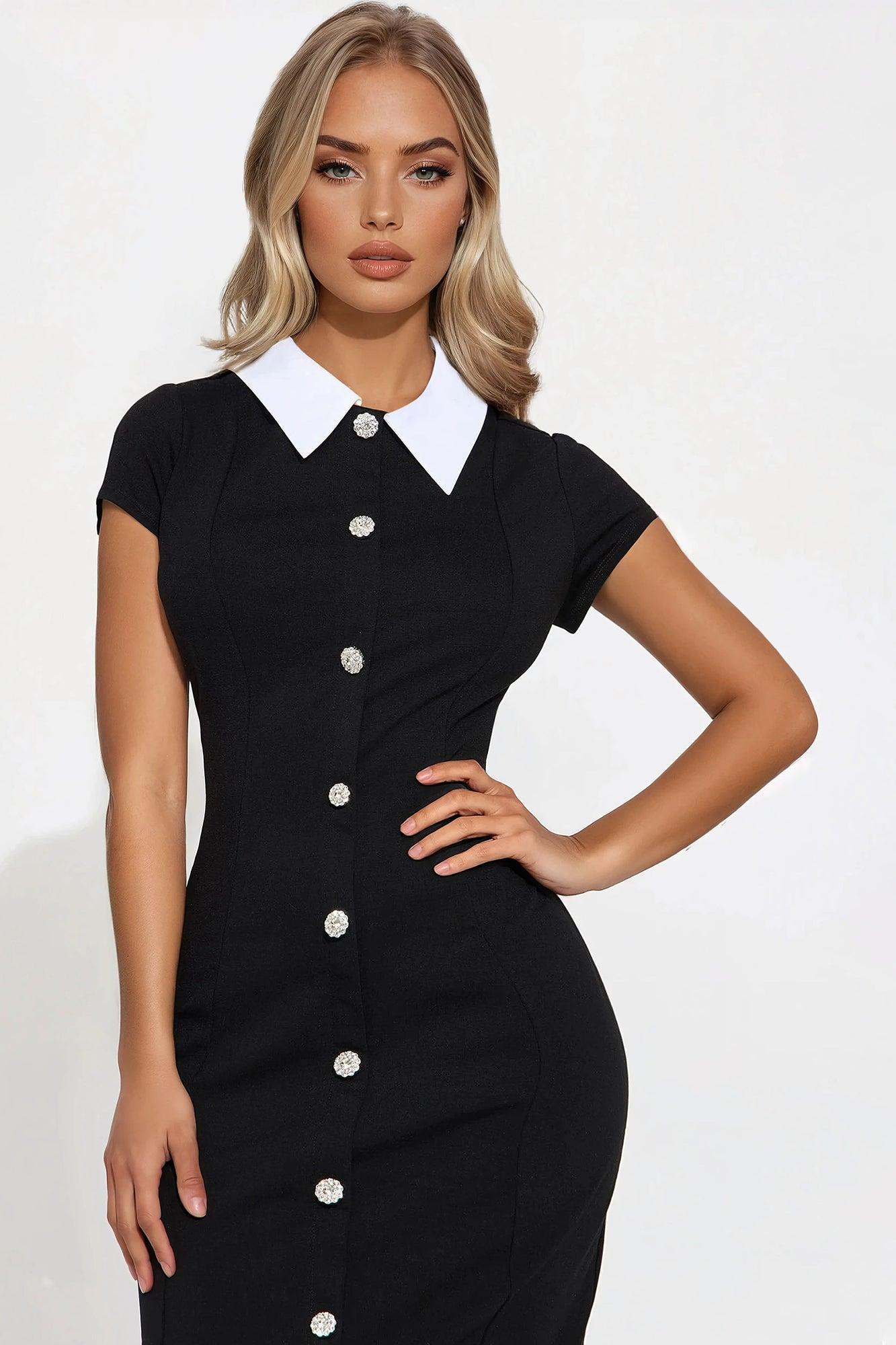 Pretty And Smart Body Sculpting Midi Dress - Black Product Image
