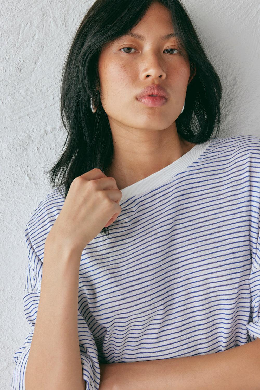 Willow Tee Navy Stripe Product Image