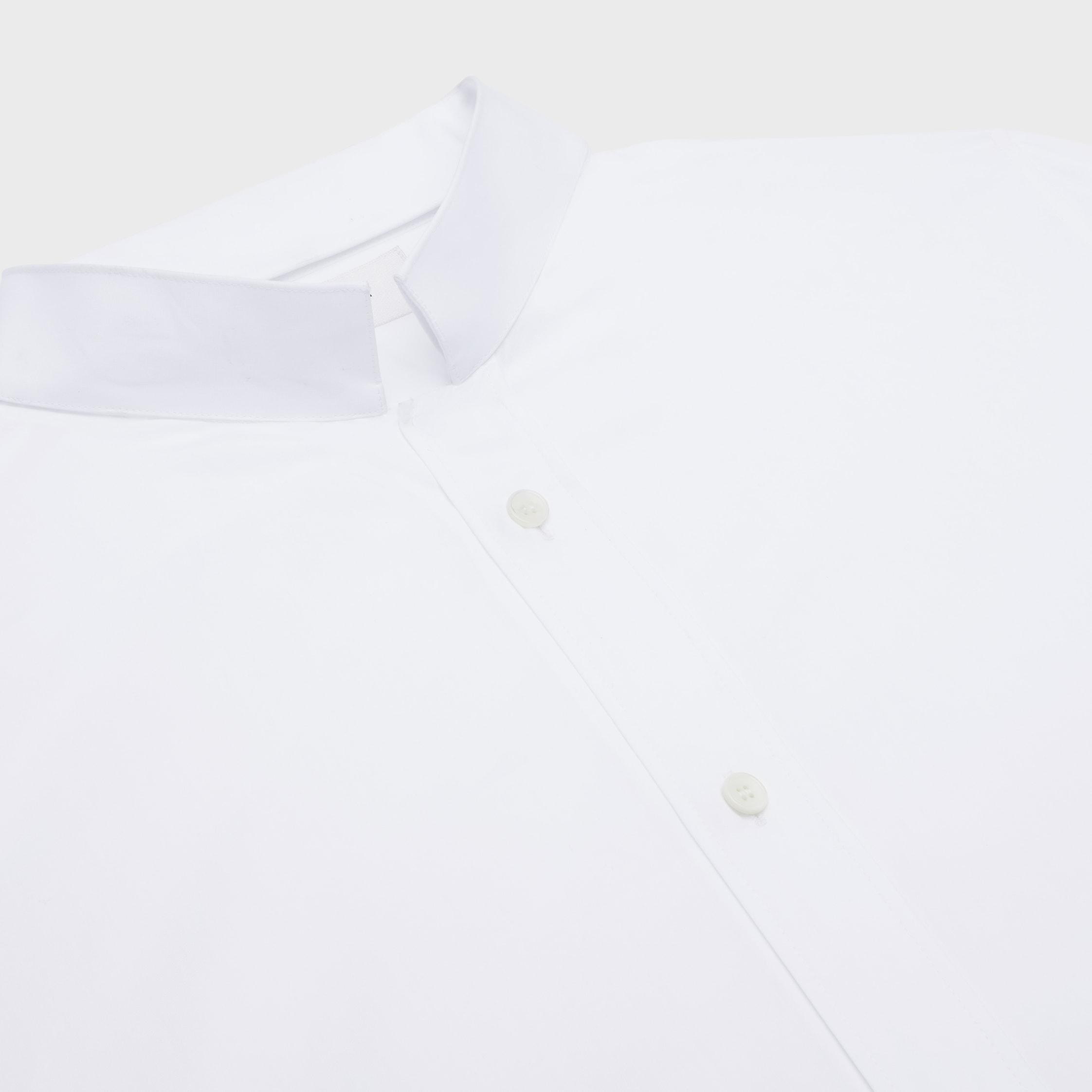 loose shirt with inverted collar in cotton poplin Product Image