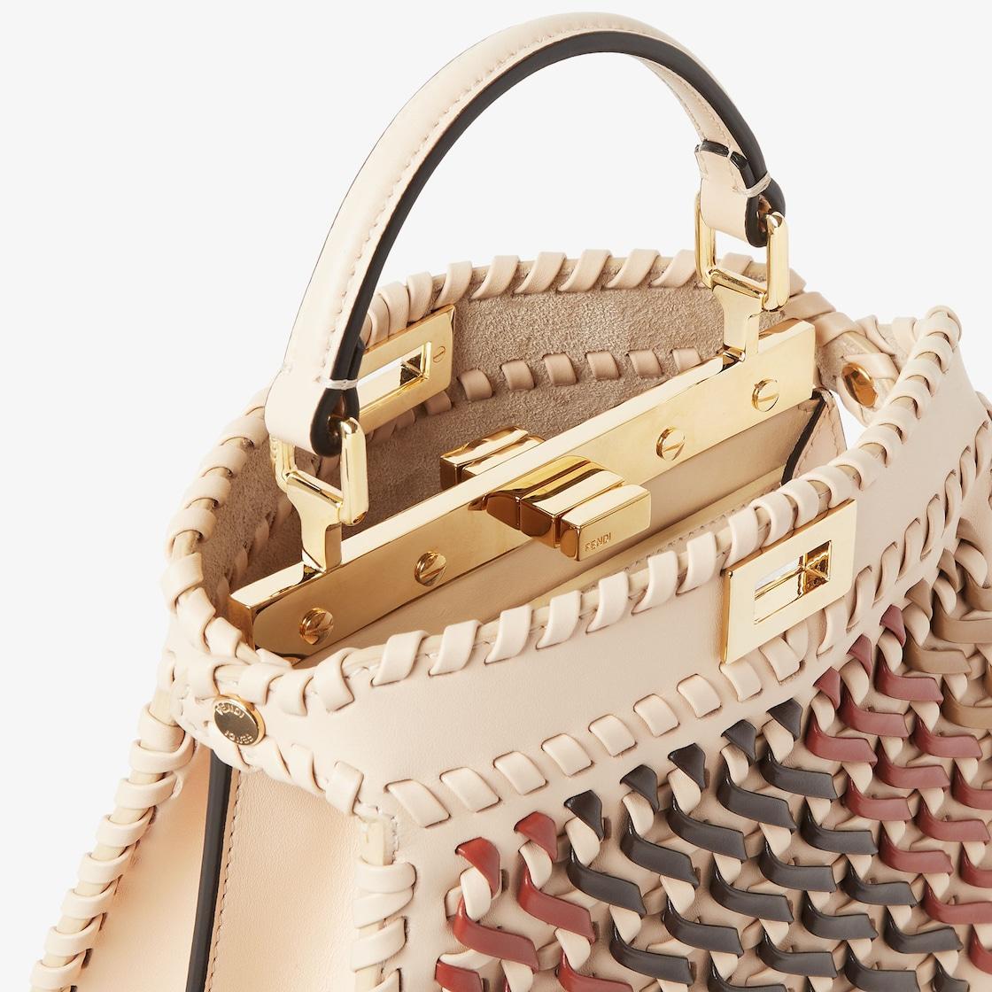 Peekaboo ISeeU PetiteMulticolor woven leather and suede bag Product Image