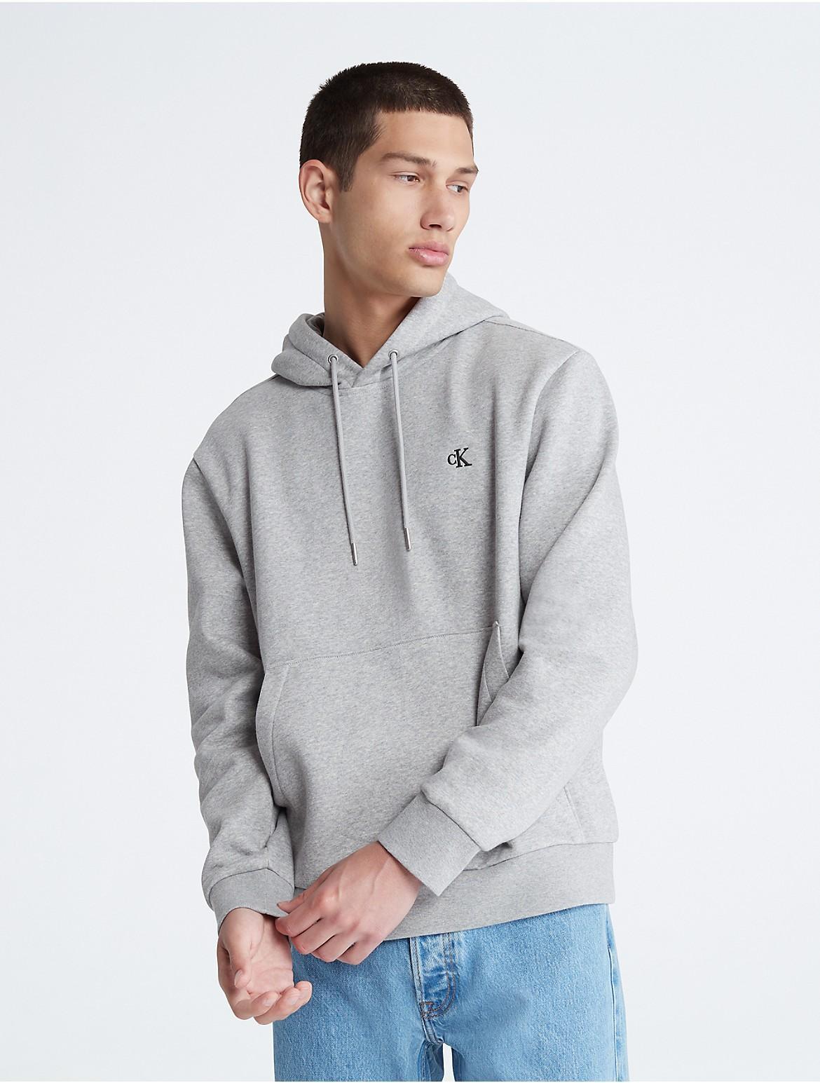 Calvin Klein Mens Archive Logo Fleece Drawstring Hoodie - Black - S Product Image