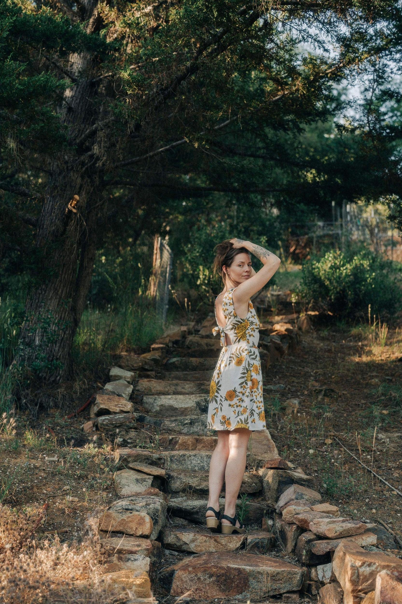 Archie Dress in Oat Marigold Linen Product Image