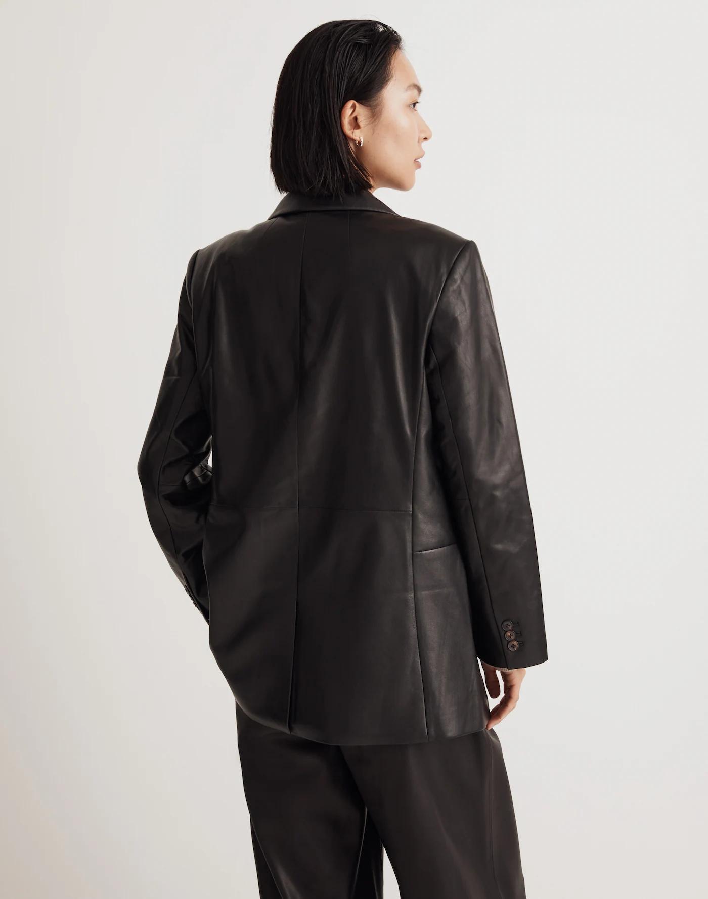 The Bedford Oversized Blazer in Leather Product Image