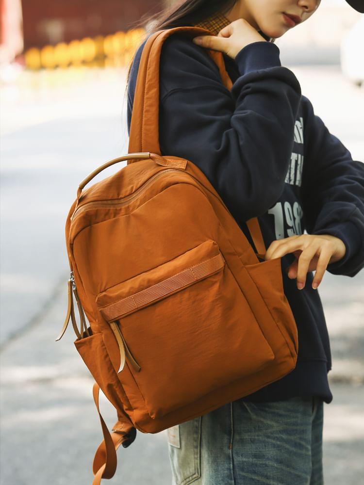 Plain Multi-Pocket Backpack Product Image