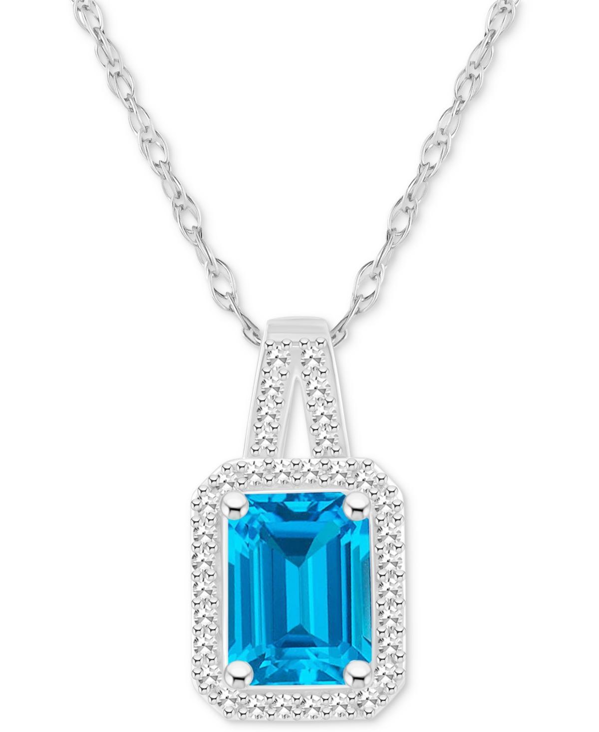 Celebration Gems Sterling Silver Gemstone & 1/6 Carat T.W. Diamond Halo Pendant Necklace, Women's, Size: 18", Citrine Product Image