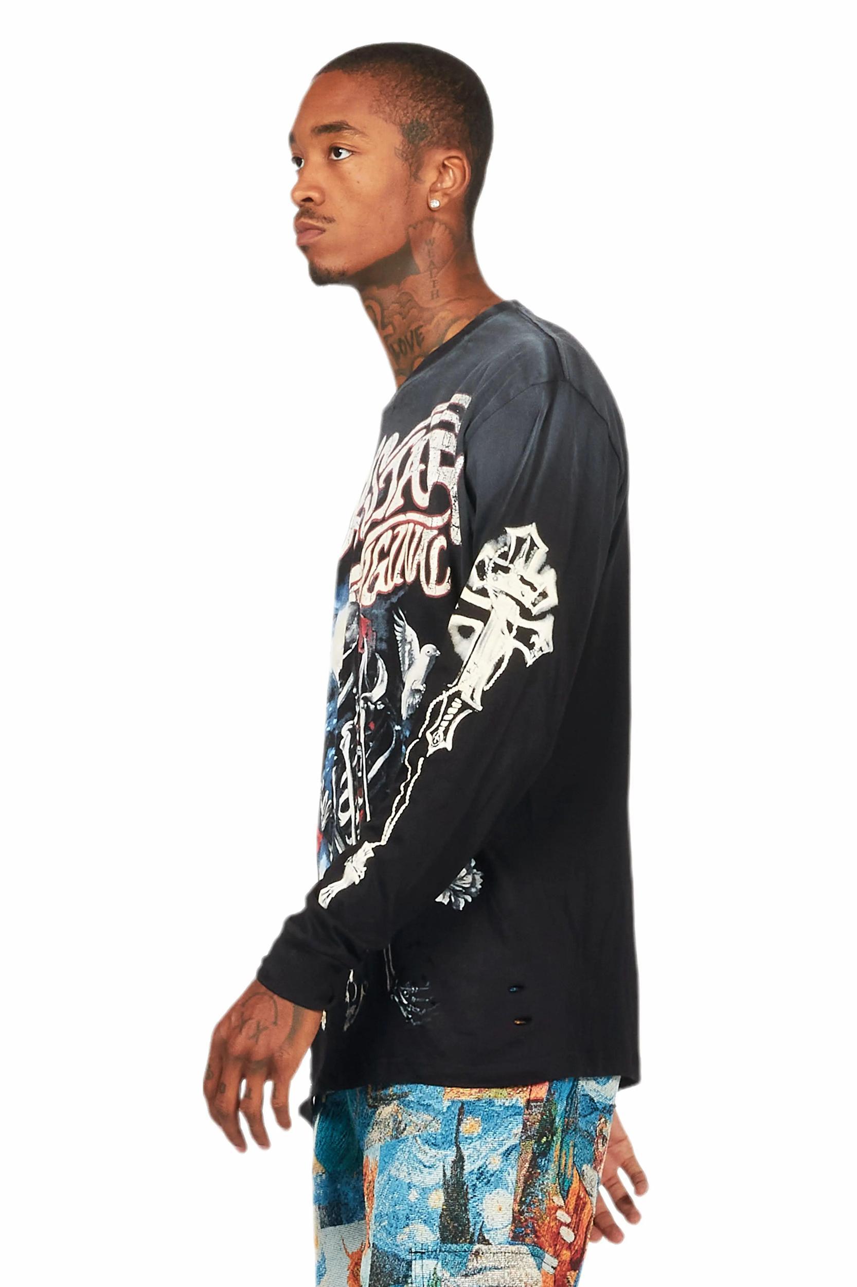 Danby Black Long Sleeve Graphic T-Shirt Male Product Image