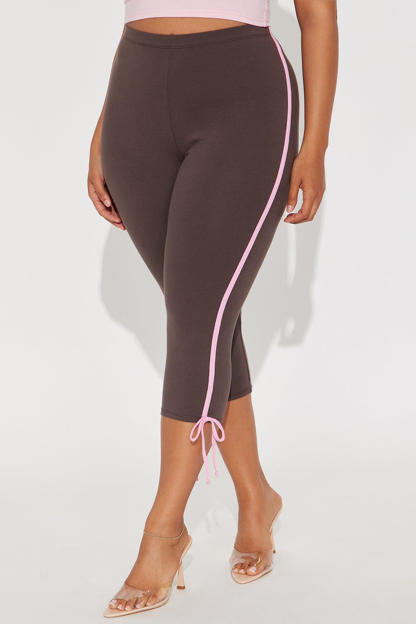Lana Striped Capri Legging - Brown/combo Product Image
