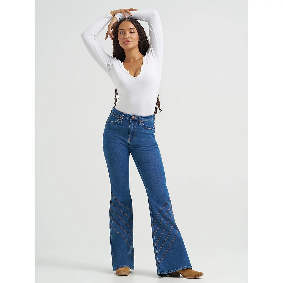 Women's High Rise Flare Jean in Carolina Product Image