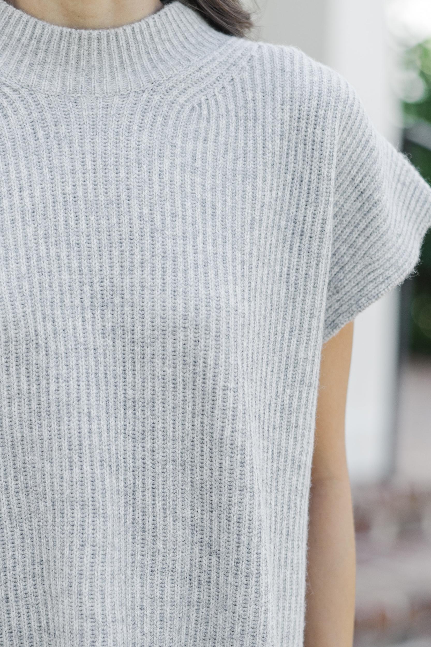 The Slouchy Gray Short Sleeve Sweater Female Product Image
