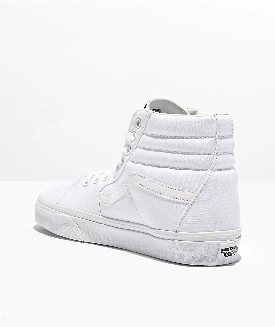 Vans Sk8-Hi True White Canvas Skate Shoes Product Image
