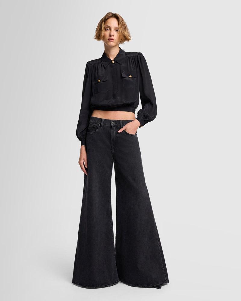 Silk Cropped Blouse Product Image