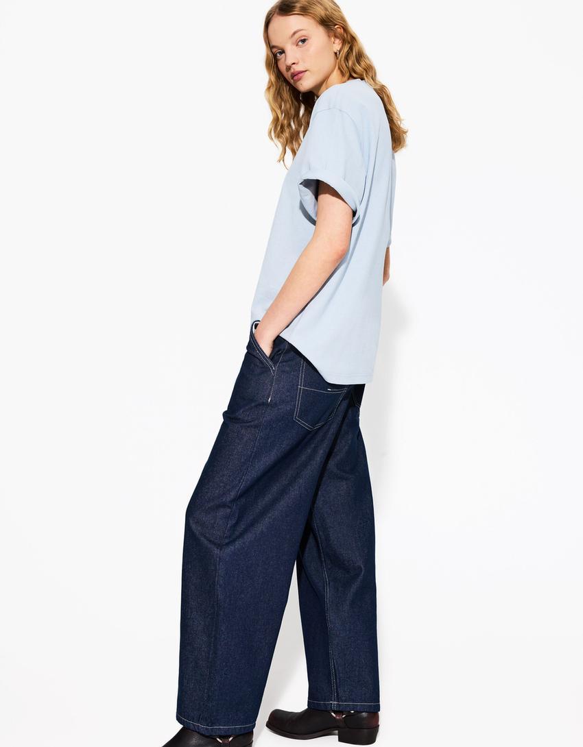 Oversize short sleeve heavy cotton T-shirt Product Image
