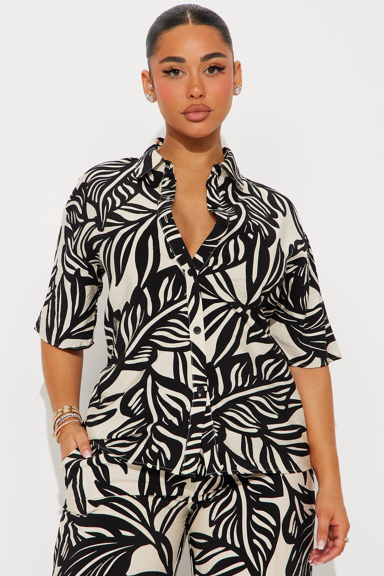 Palm Pant Set - Black/combo Product Image