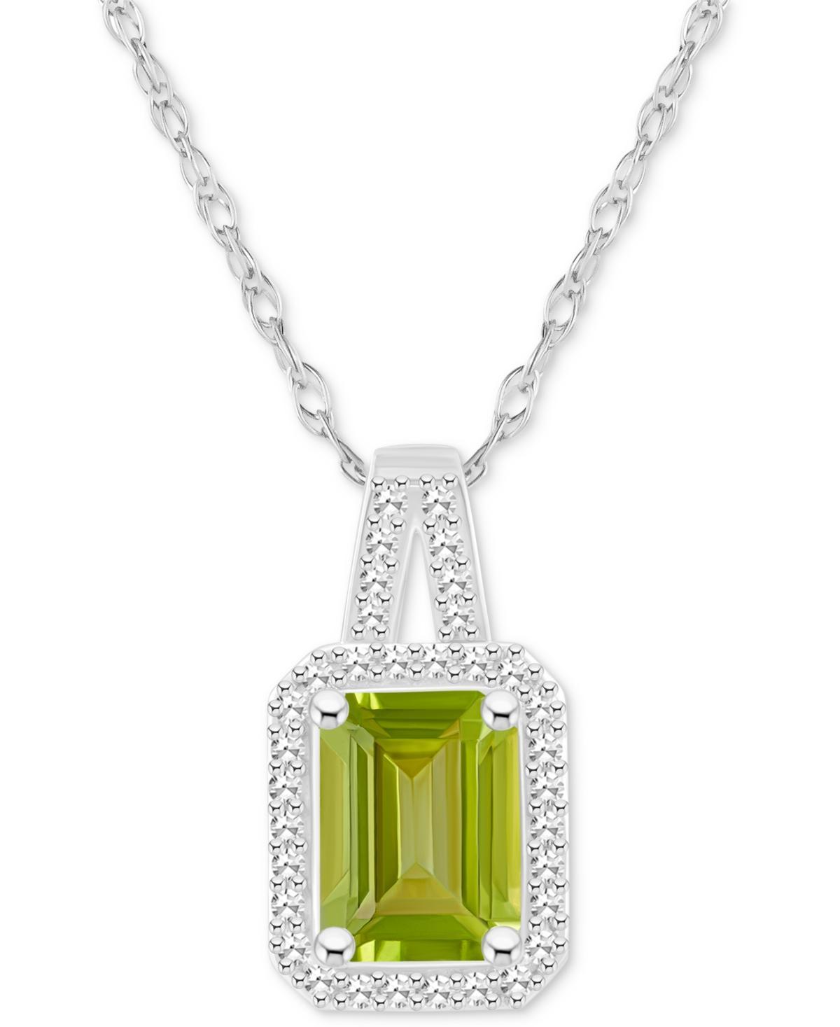 Celebration Gems Sterling Silver Gemstone & 1/6 Carat T.W. Diamond Halo Pendant Necklace, Women's, Size: 18", Citrine Product Image