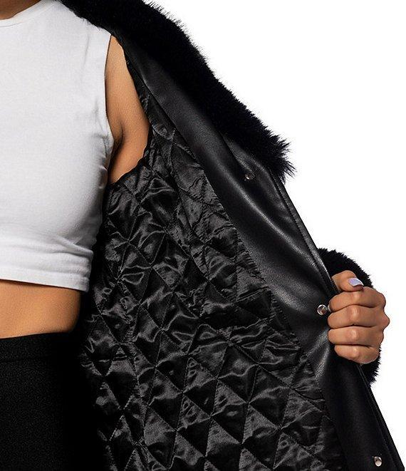 Azalea Wang Kaya Faux Fur Oversize Shawl Collar Belted Trench Coat Product Image