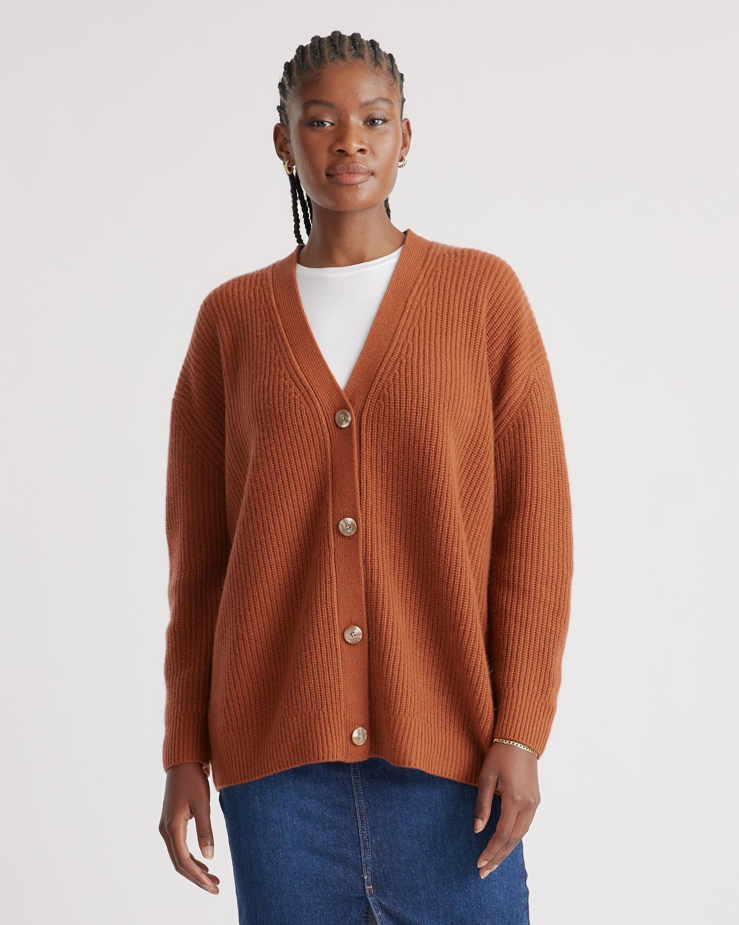 Quince | Women's Mongolian Spring Cashmere OverSized Boyfriend Cardigan Sweater Size XL Product Image