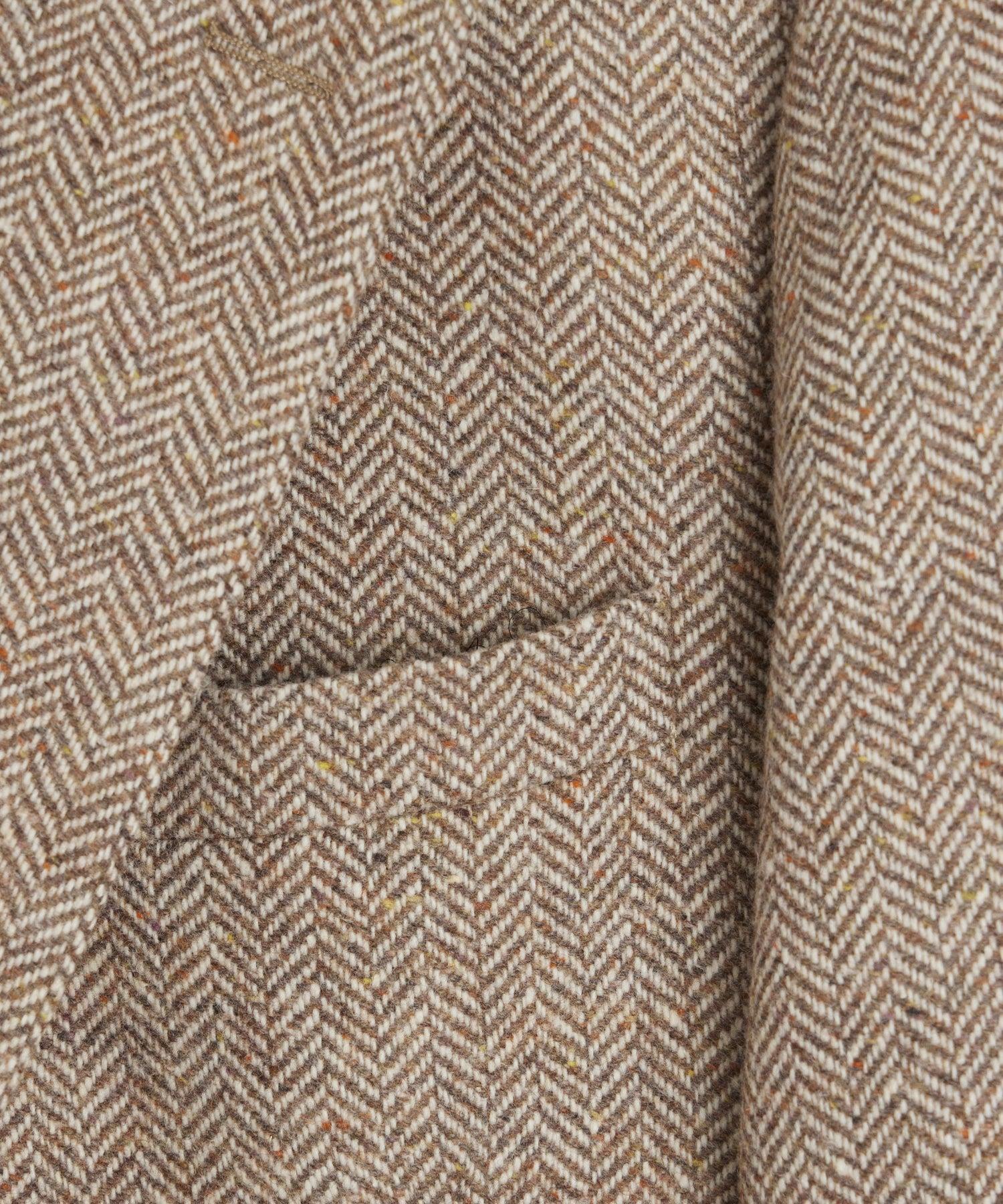Italian Donegal Madison Jacket in Tan Herringbone Product Image