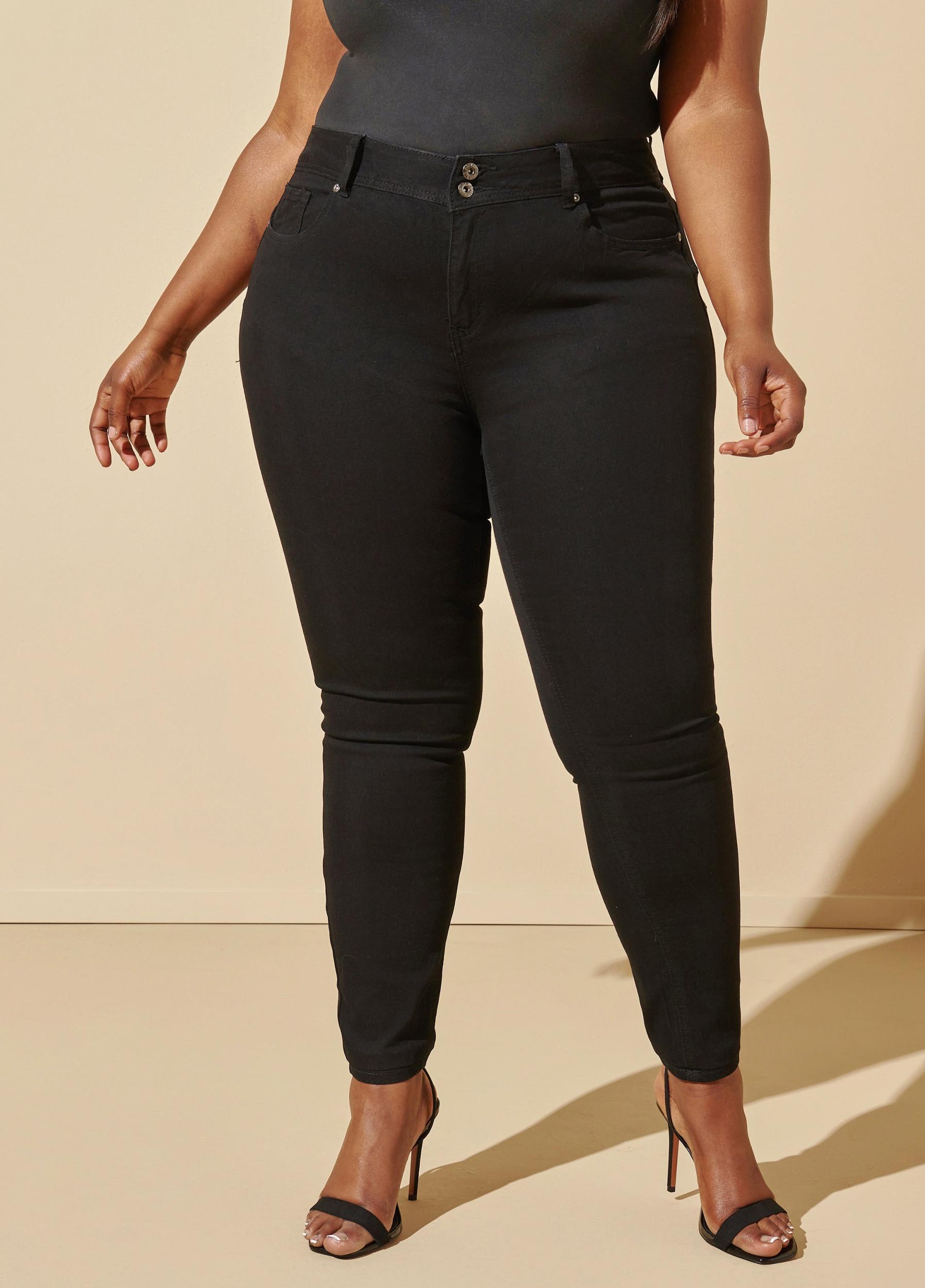 Plus Size Fearless Black Skinny Jeans Ashley Stewart Product Image